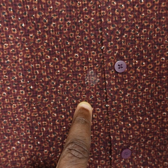 Apt.9 Button-Up Shirt Mens Size 2XL Brown Long Sleeve Slim Fit Polyester Stretch - Picture 3 of 7